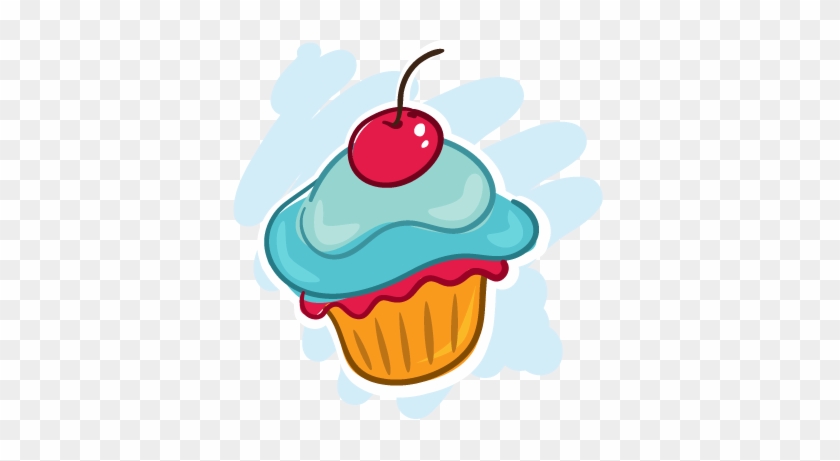 Color De Su Pared - Cupcake With Cherry Decal #756398