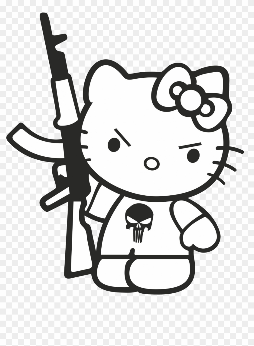 Hello Kitty Sticker Decal Firearm Ak-47 - Hello Kitty Sticker Decal Firearm Ak-47 #756802