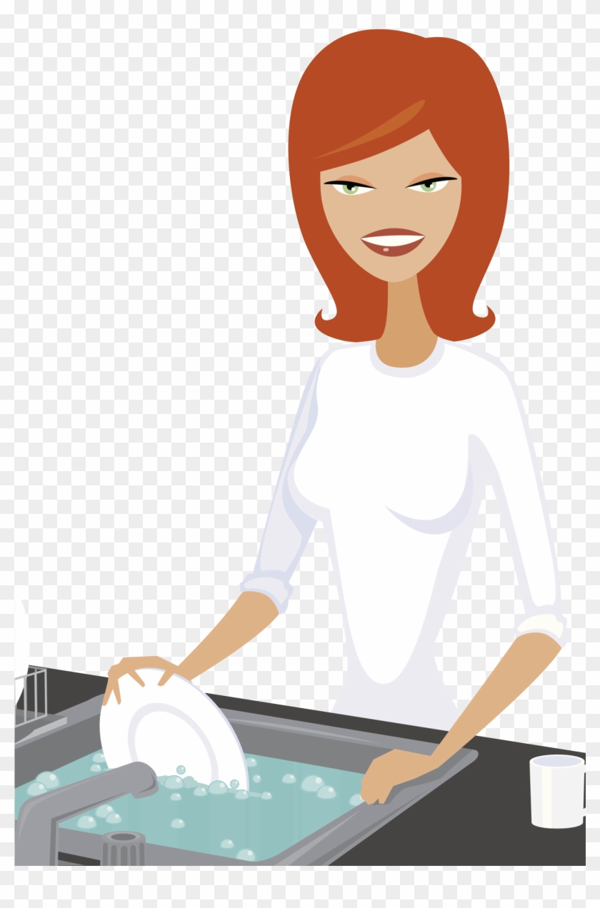 Table Dishwasher Washing Kitchen Illustration - Table Dishwasher Washing Kitchen Illustration #757009