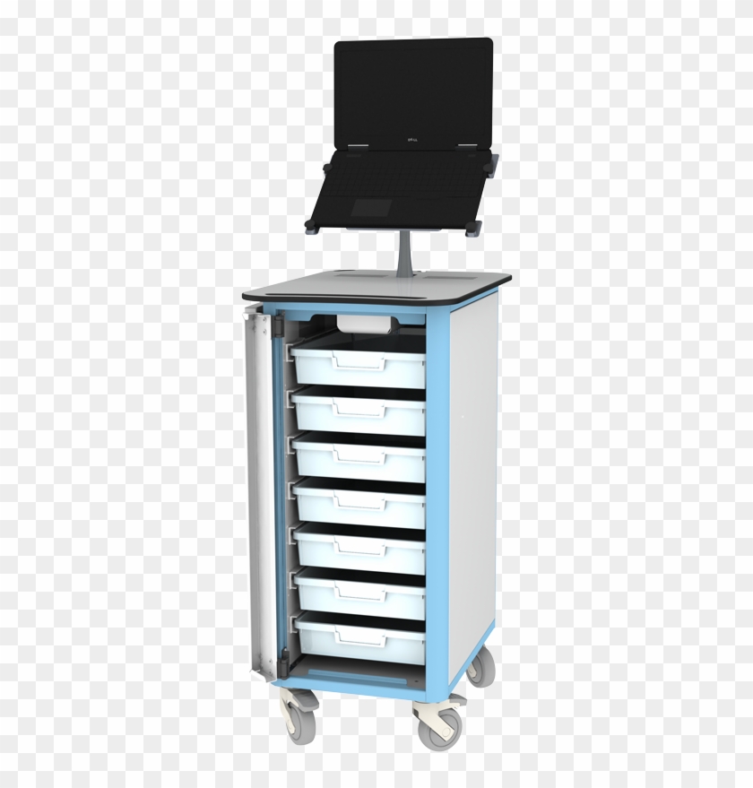 Slim Medication Laptop Cart - Drawer #757378