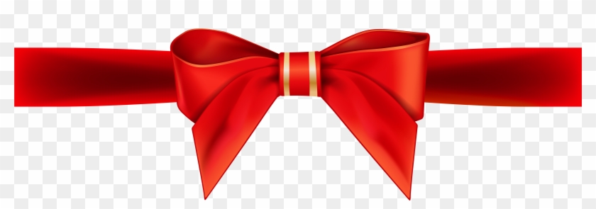 Red Ribbon Bow Transparent Png - Clip Art #757634