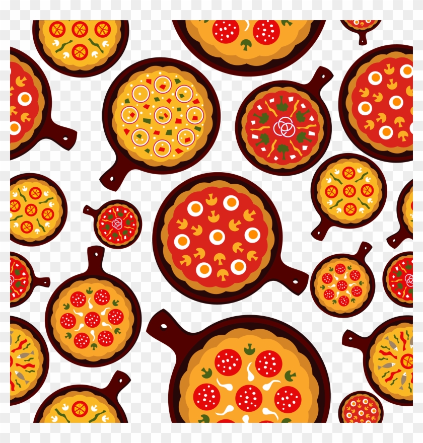 Pizza Fast Food Italian Cuisine Cartoon - Pizza Patterns #757693