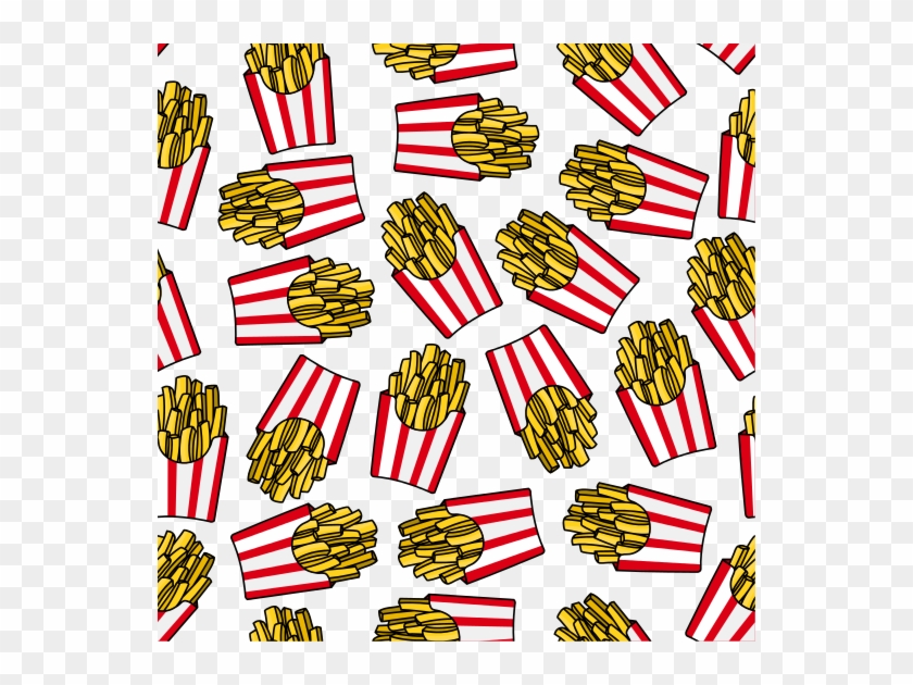 Fast Food French Fries Seamless Pattern - Fries Pattern Background #757709