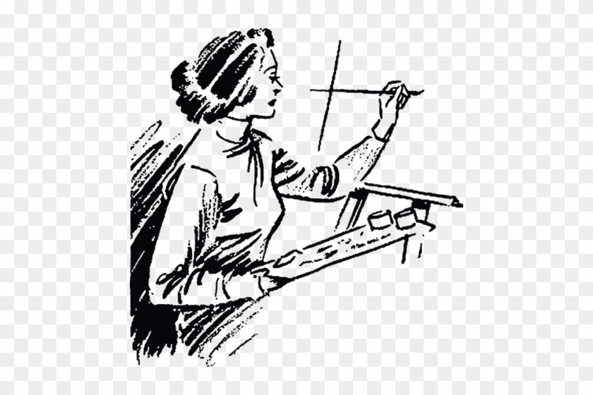 Woman Painting Picture - Painting #757847