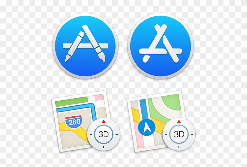 Side By Side Comparison Of The New Icons - App Store Old Logo #757883