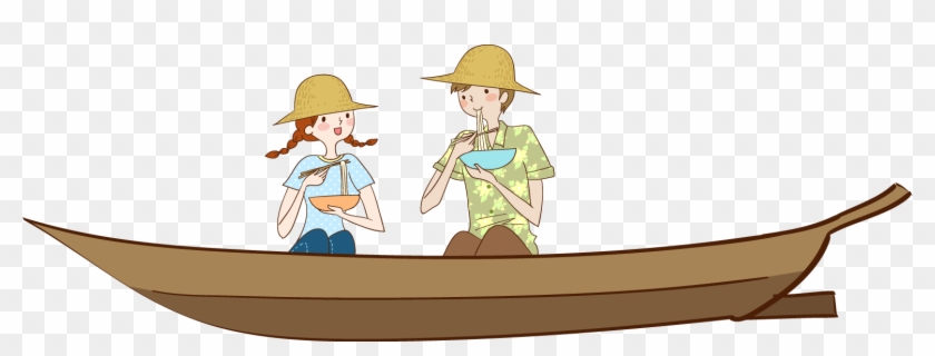 Cartoon Illustration - Floating Boat - Cartoon #757928