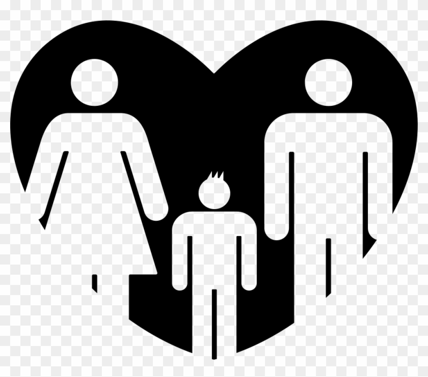 Father And Mother With Their Son In A Heart Symbol - Broken Homes #758177
