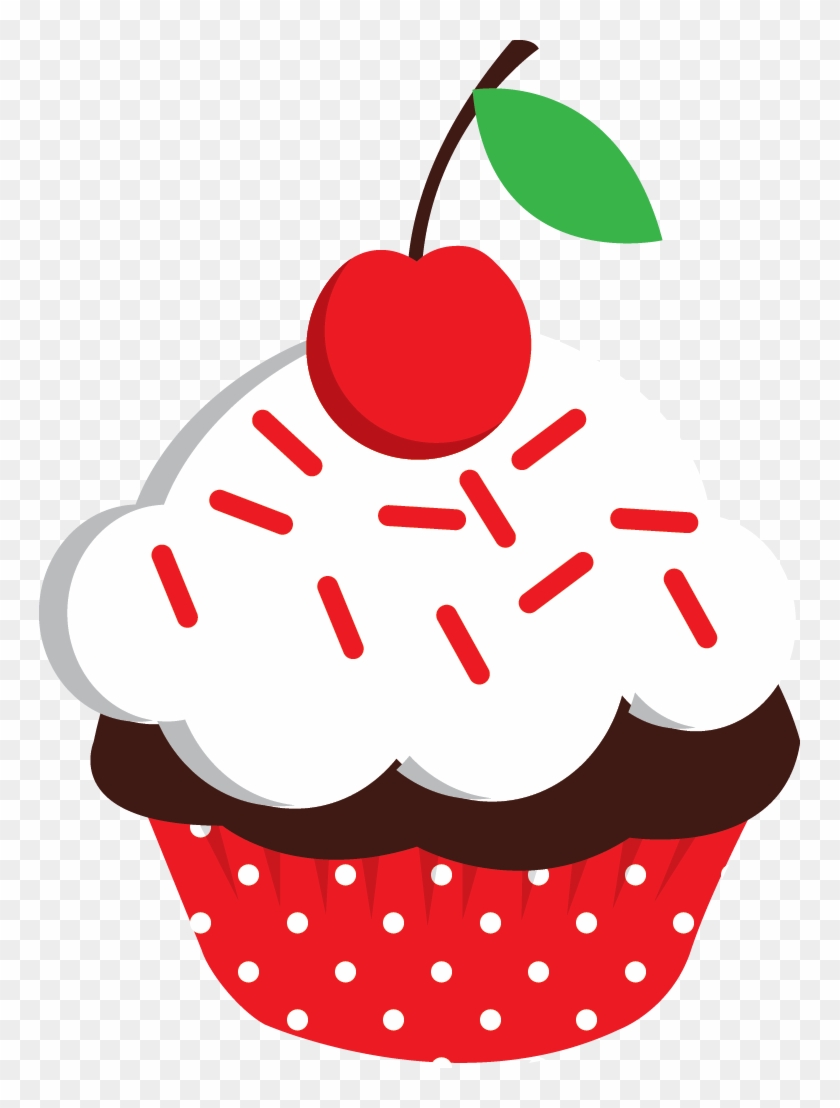 Clip Art - Cupcake Vermelho Desenho #758228