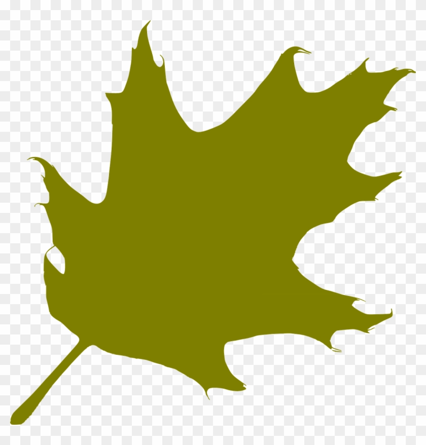 Oak Leaf Green Silhouette Png Image - Camo Leaf Stencils #758447