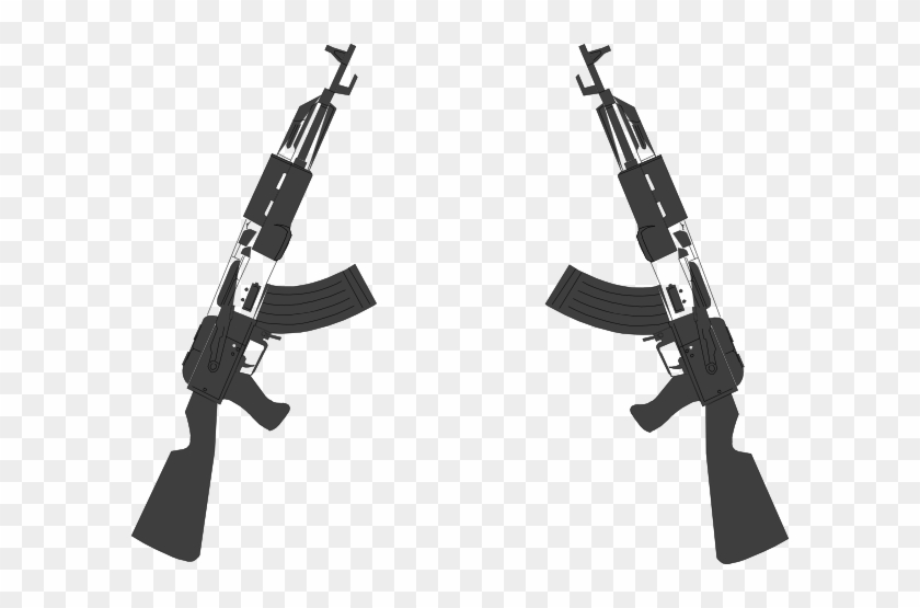 Guns Clip Art At Clker - Guns Crossed Transparent Background #759081