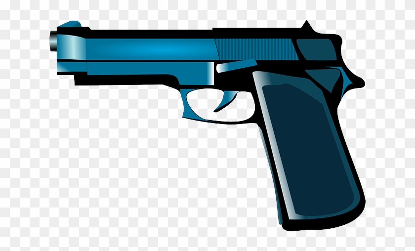 Silhouette Icon, Blue, Simple, Outline, Symbol, Hand, - Cartoon Gun No Background #759086