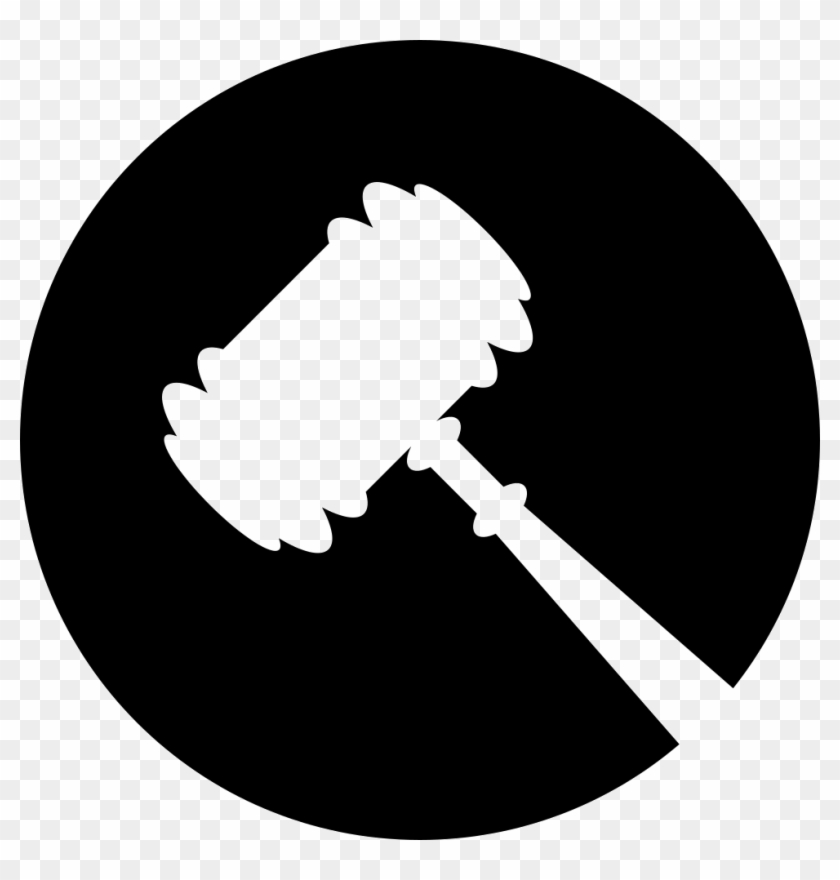 Legal Hammer Symbol In A Circle Comments - Legal Hammer Icon White Png #759253