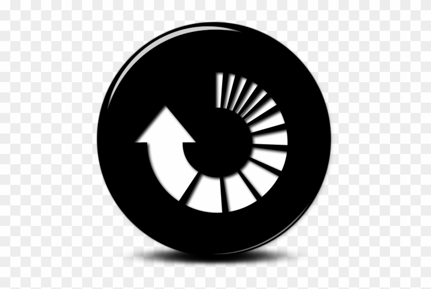 007699 Glossy Black 3d Button Icon Arrows Arrow Circle - Refresh Button Transparent Png #759348