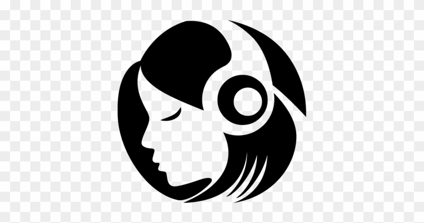 Girl Headphones Silhouette Decal - Girl With Headphone Silhouette #759358