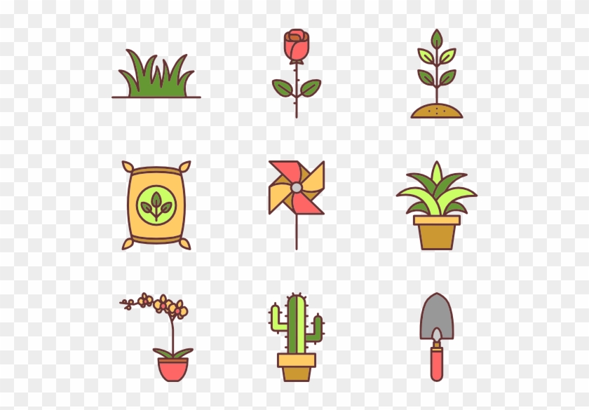 Linear Gardening Elements - Icon Design #759438