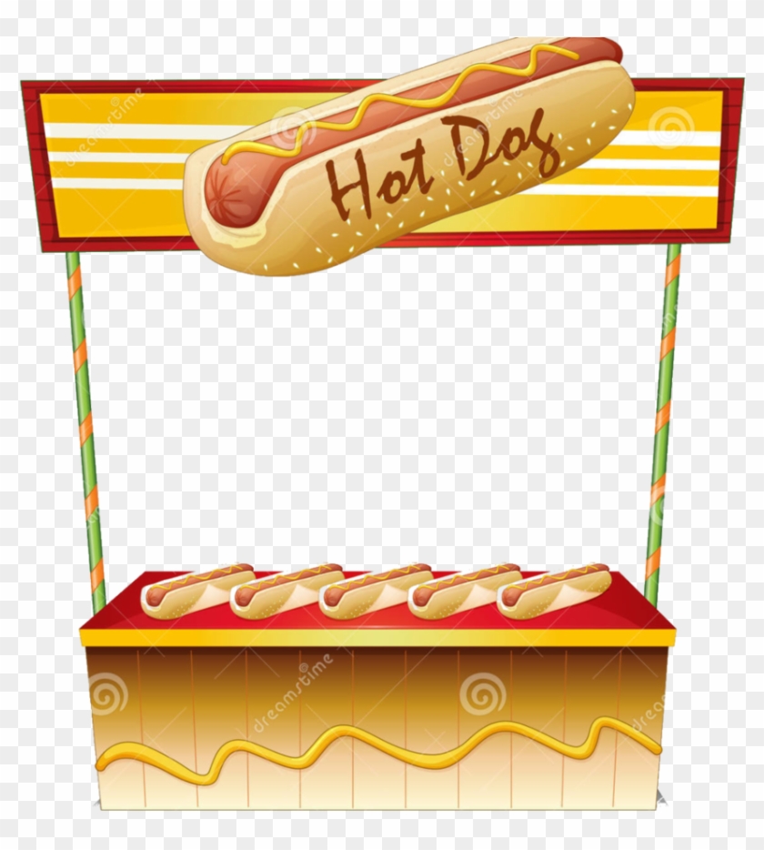 Hotdog Stand Illustration White Background 3331596 - Hot Dog Border Clip Art #759743