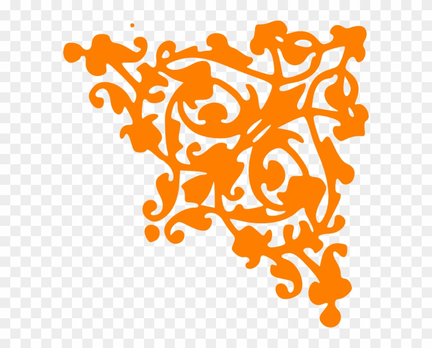 Flower Decoration Png Images - Orange Corner Border Clip Art #759815