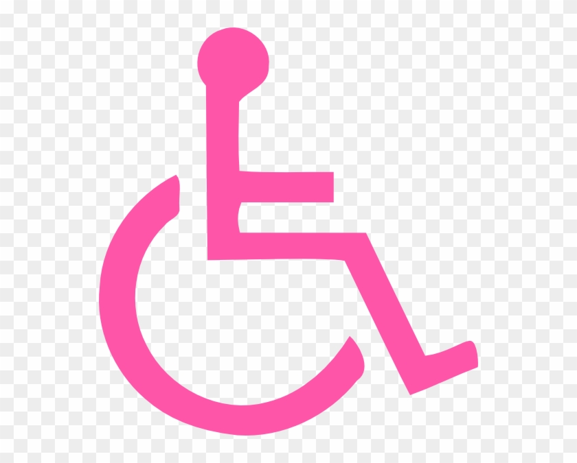 Light Pink Handicapped Symbol Clip Art At Clker - Disabled Symbol Sign - Satin Stainless Steel #760453