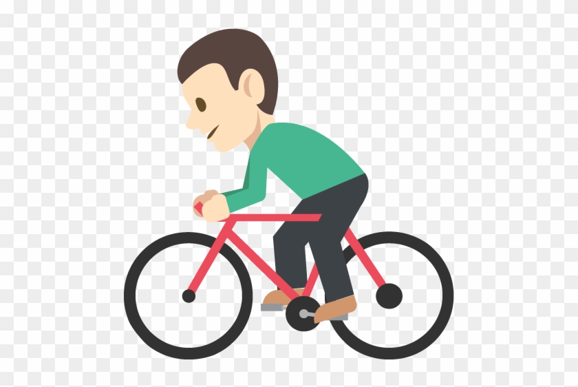 Bicyclist Light Skin Tone Emoji Vector Icon - Cycling #760473