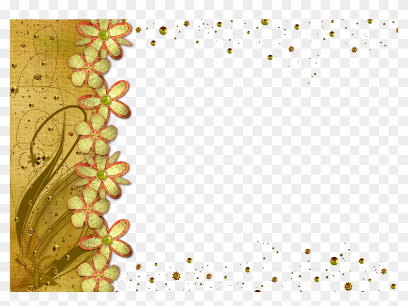 Gold Flower Frame Png Transparent Picture - Png Flower Images With Transparent Background #760679