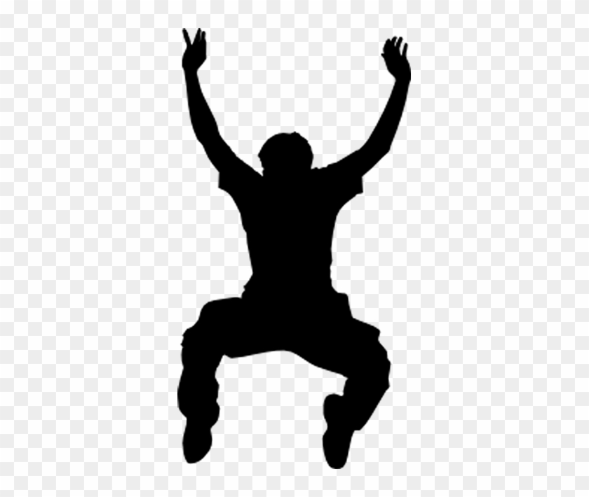 21472 Black Man Silhouette Clip Art Public Domain Vectors - Jumping People Vector Png #760876