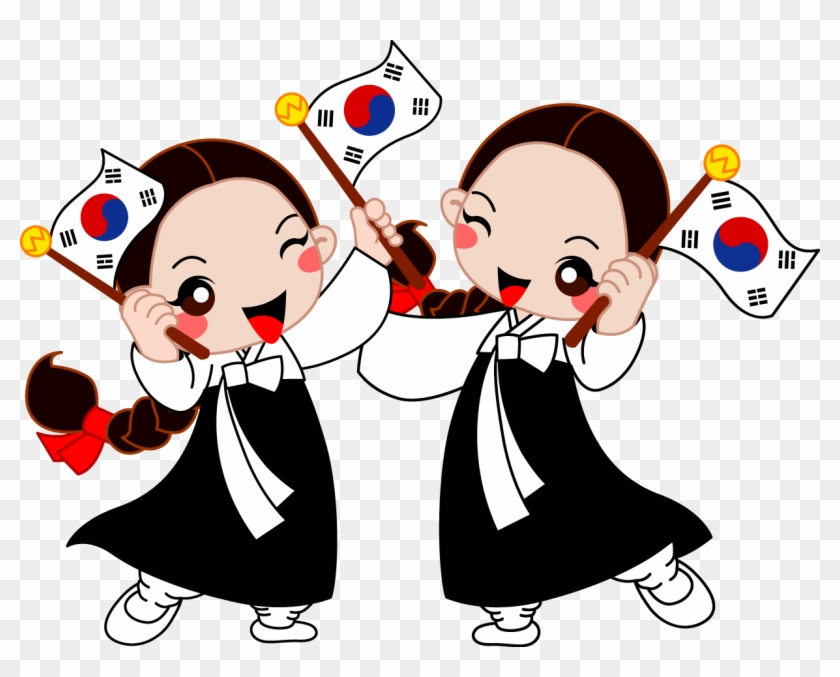 Flag Of South Korea Independence Day Clip Art - Hanbok Cartoon #761230