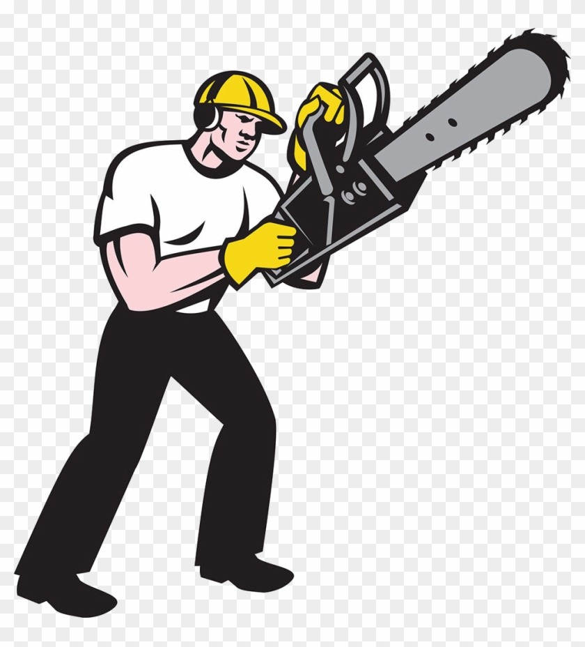 Chainsaw Arborist Lumberjack Illustration - Tree Cutter Clip Art #761256