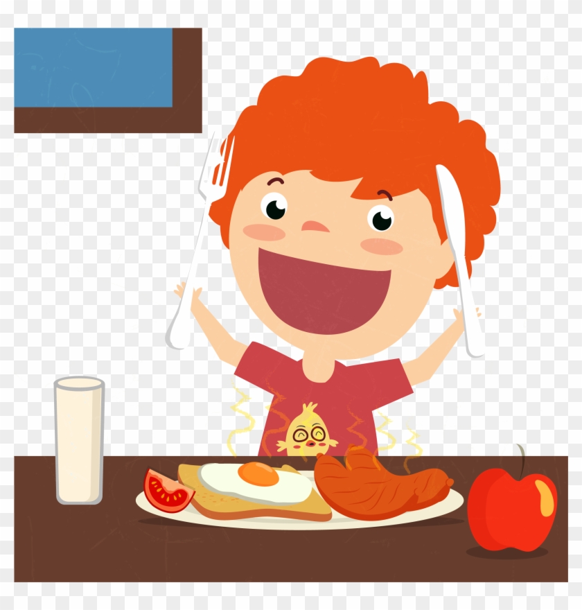 Breakfast Cereal Full Breakfast Eating Illustration - Enjoy Eating Cartoon Free Download #761298