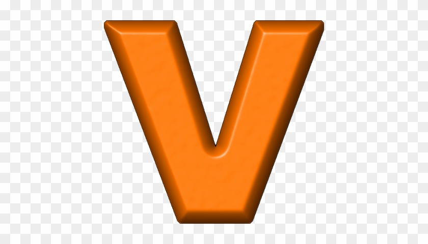 Presentation Alphabet Set - Letter V Orange Png #761486