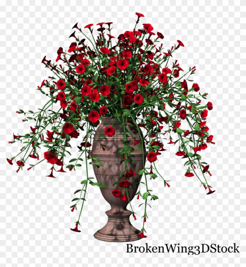 Potted Petunia-red01 By Brokenwing3dstock - Wedding Flowers In Vases Png #761706