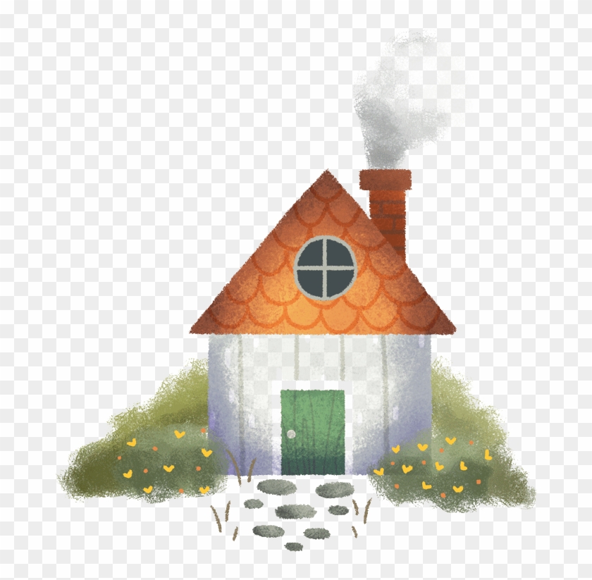 Cartoon House Chimney - Casa Con Chimenea #761765