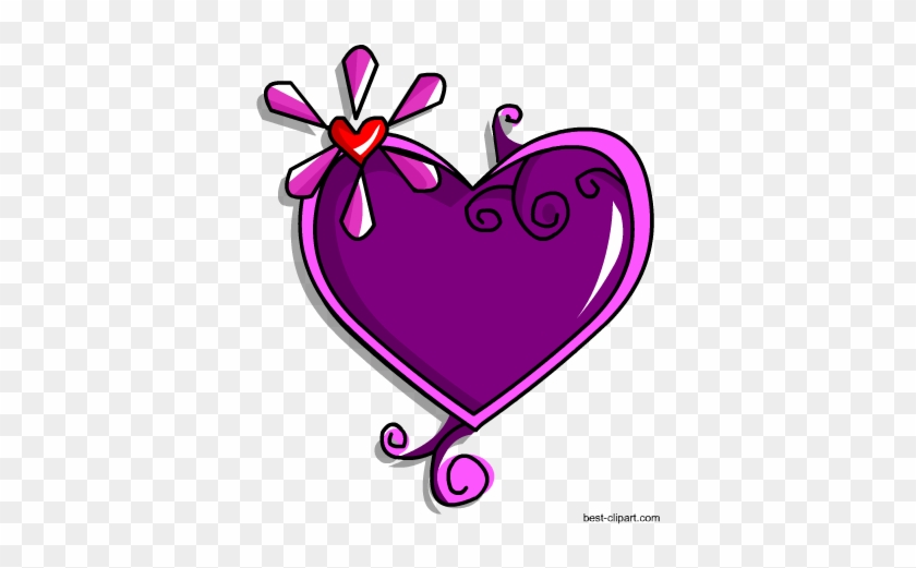 Purple Heart, Free Clip Art Image - Purple And Red Bears Clipart #761810