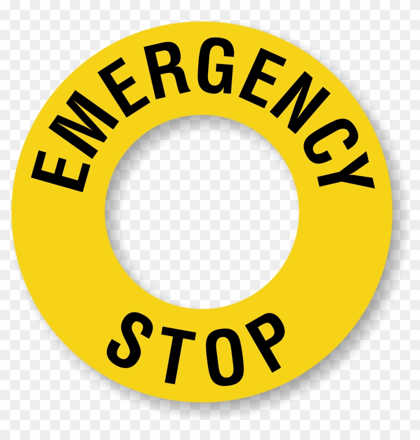 Emergency Stop Ring Label - Etiquetas Paro De Emergencia #761861
