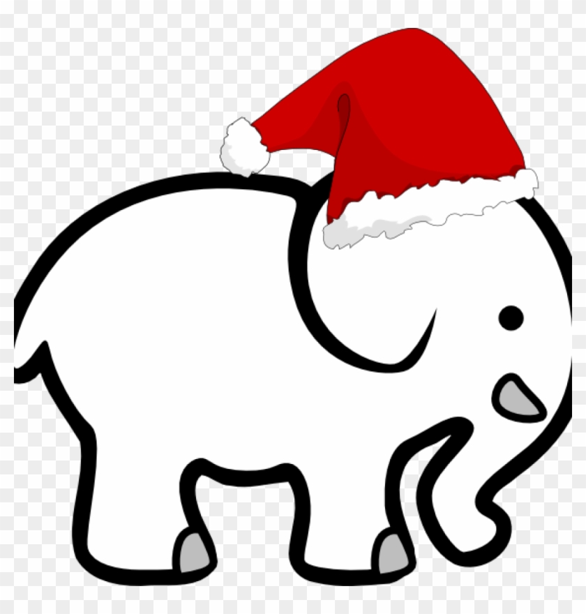 White Elephant Clip Art White Elephant With Santa Hat - Santa Hat Clip Art #762174