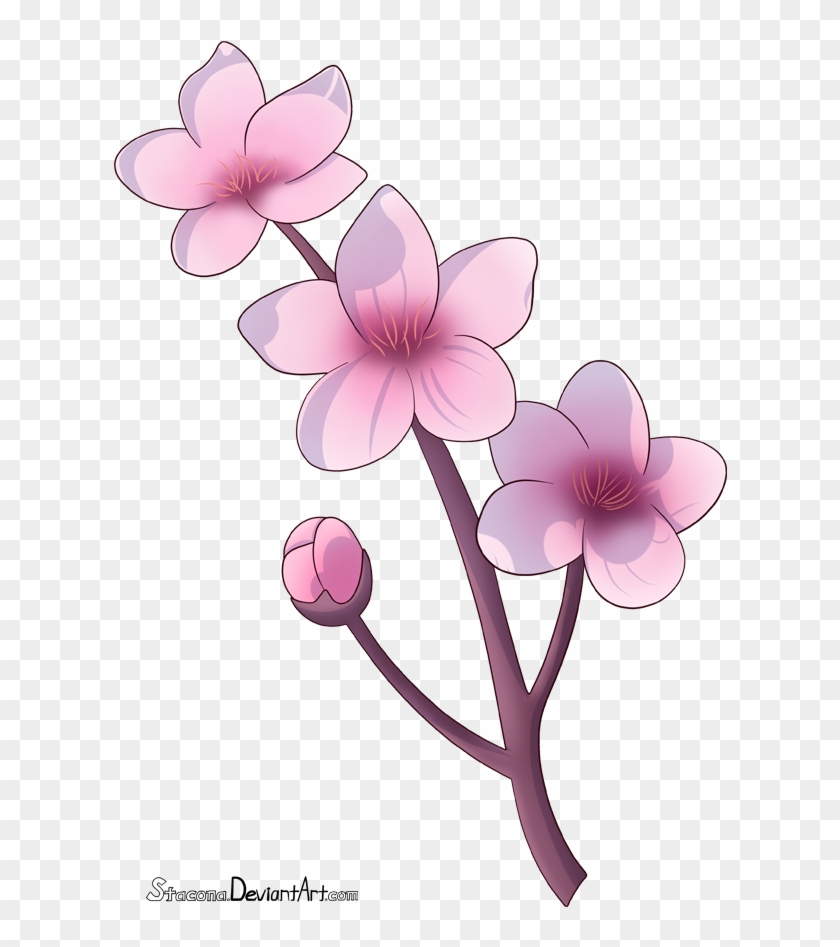 Cherry Blossom Branch By Stacona - Chibi Cherry Blossom Flowers #762424