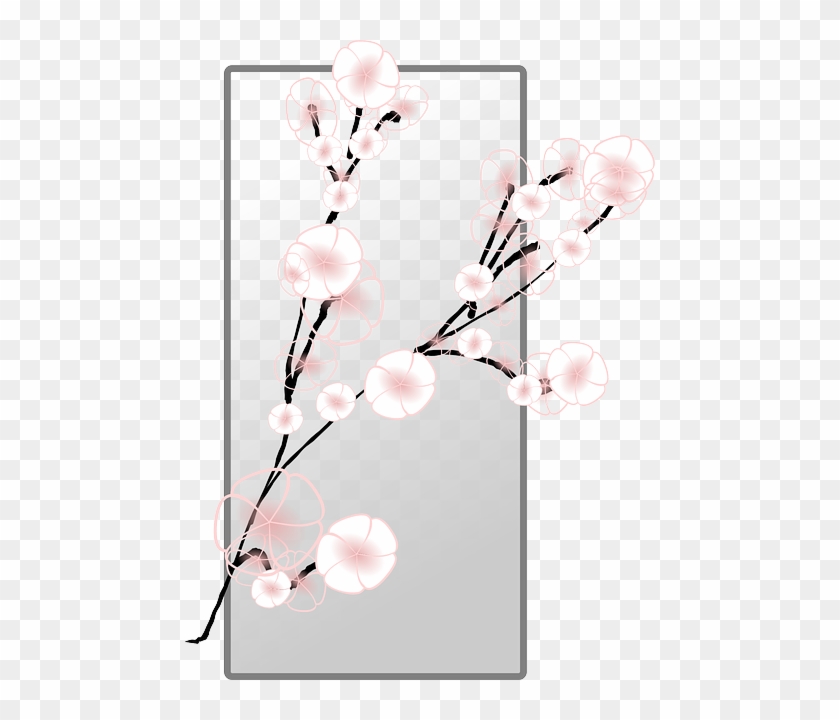 Flowers, Border, Spring, Free, Cherry, Bloom - Free Cherry Blossom Clip Art #762433