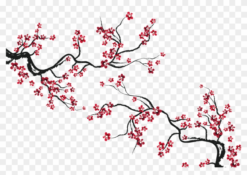 Cherry Blossom - Cherry Blossoms - Free Red Cherry Blossom Branch #762472
