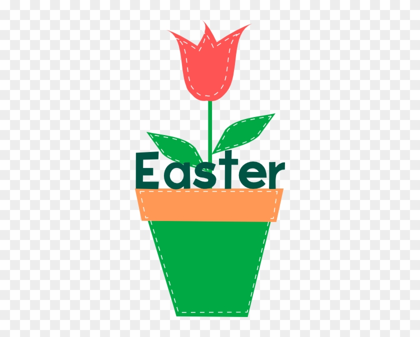 Easter Tulips Clip Art For Kids - Flower Pots Clip Art #762604