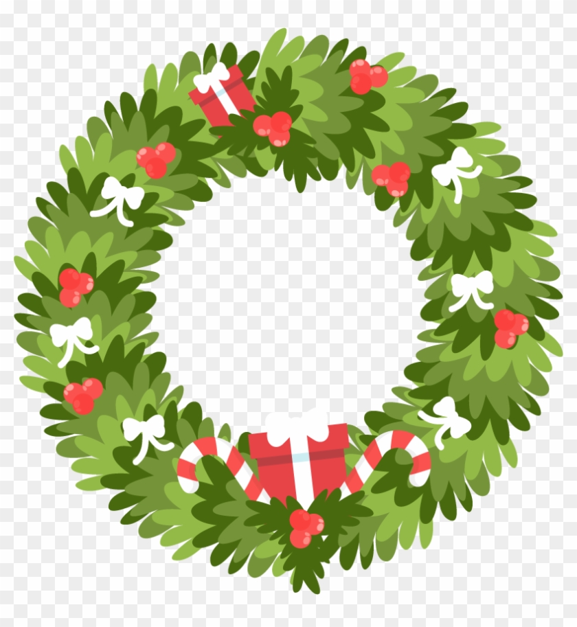 Candy Clipart Garland - Christmas Wreath Icon #762914