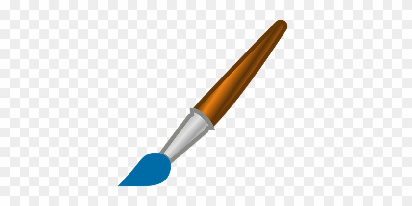Blue, Paint, Brush, Brown, Silver, Art - Paint Brush Clip Art Transparent #762946