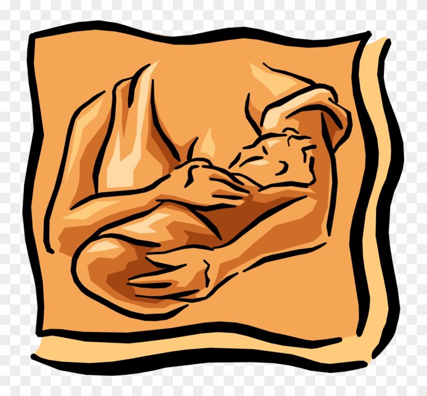 Vector Illustration Of Mother Breastfeeding Nursing - Breast Feeding From A Hiv Infected Mother #763073