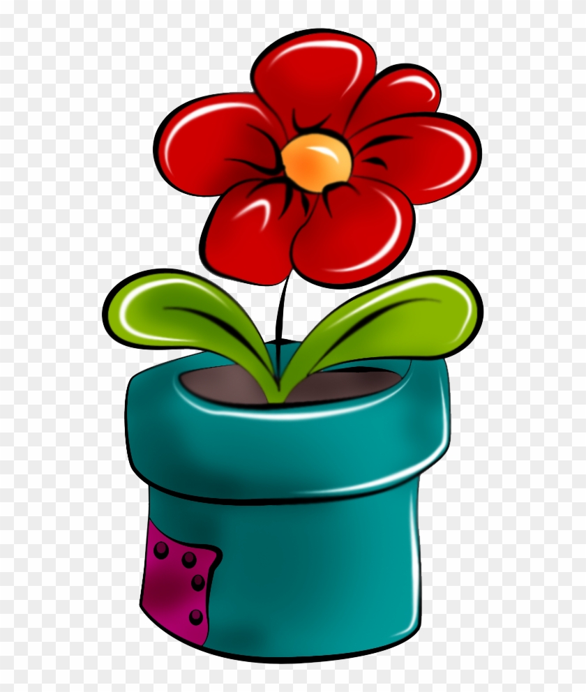 This Site Contains Information About Flower Clipart - Flor En Maceta Dibujo #763251