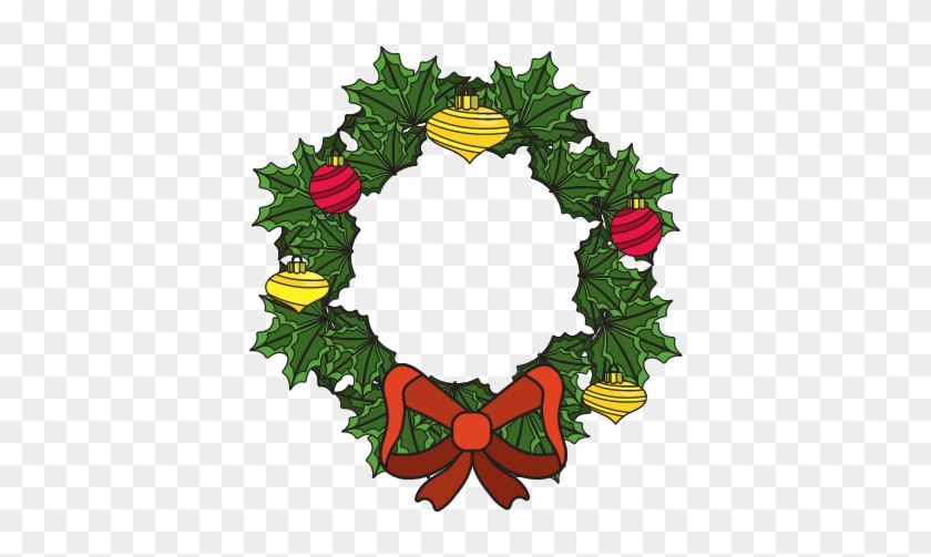 Christmas Wreath Garland With Christmas Design - Wreath #763318