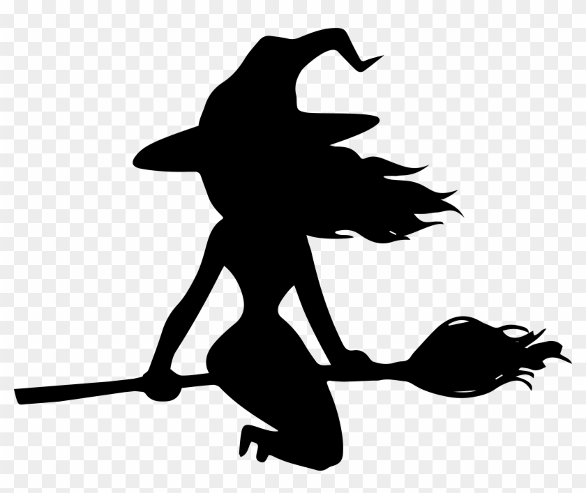Halloween Witch On Broom Silhouette Png Image - Halloween Witch On Broom Silhouette Png Image #763424