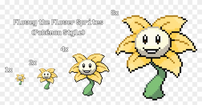 Flowey The Flower Sprites By Cowctus - Draw In Pokemon Style #763491