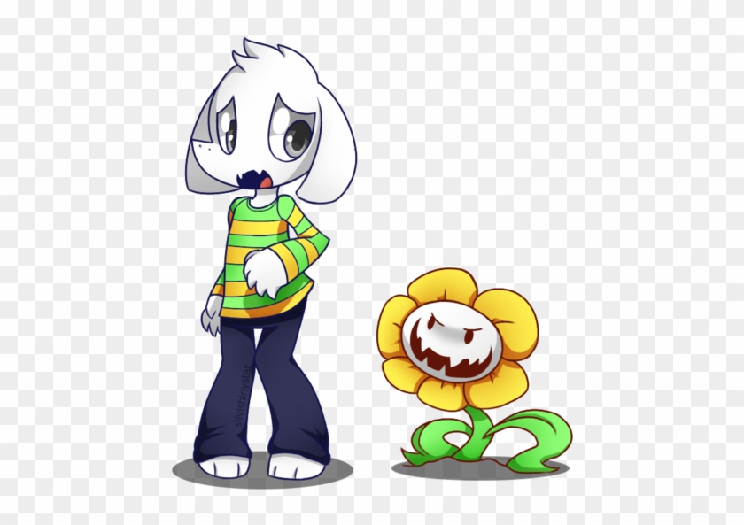 Undertale-asriel And Flowey By Silvishinystar On Deviantart - Flowey #763522