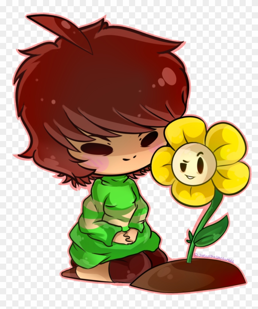 Chara And Flowey By Jordanthegordan666 Chara And Flowey - Chara E Flowey #763524