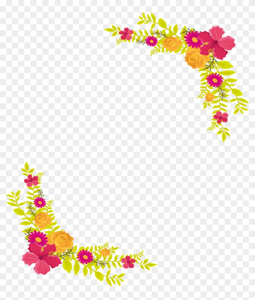 Yellow Flower Computer File - Yellow Flower Border Png #763626