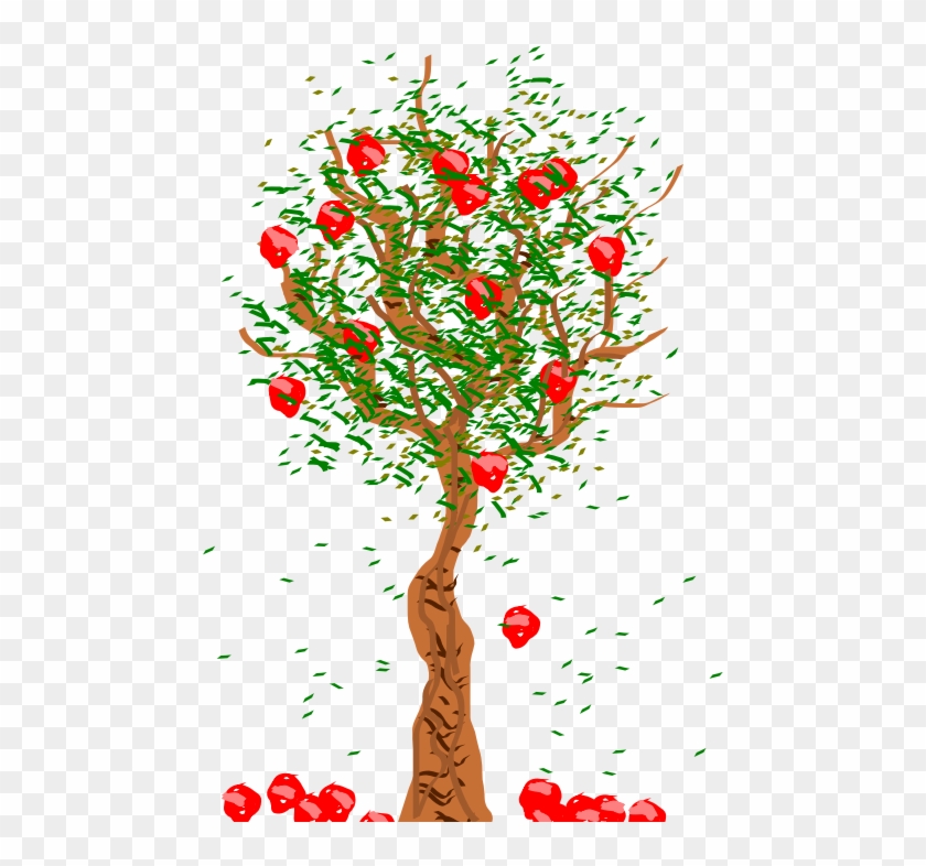 Clipart - Apple Tree - Apples Falling From Tree #763824