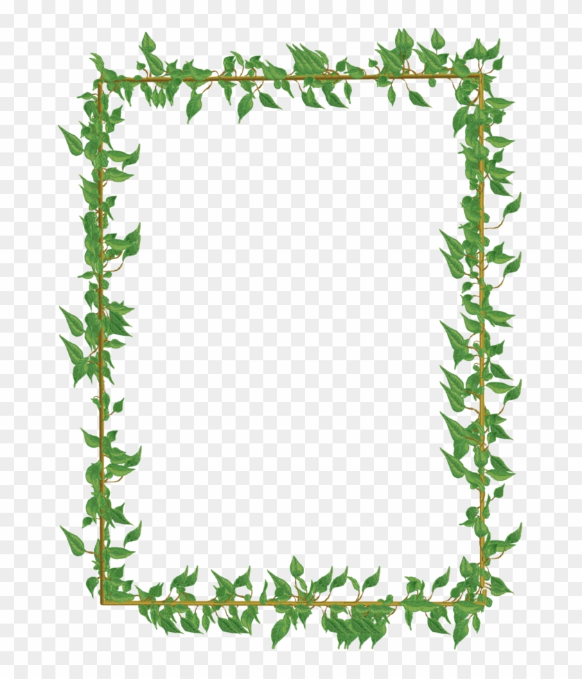 Green Leaves Plants Frames - Cadre Muguet Png #763834